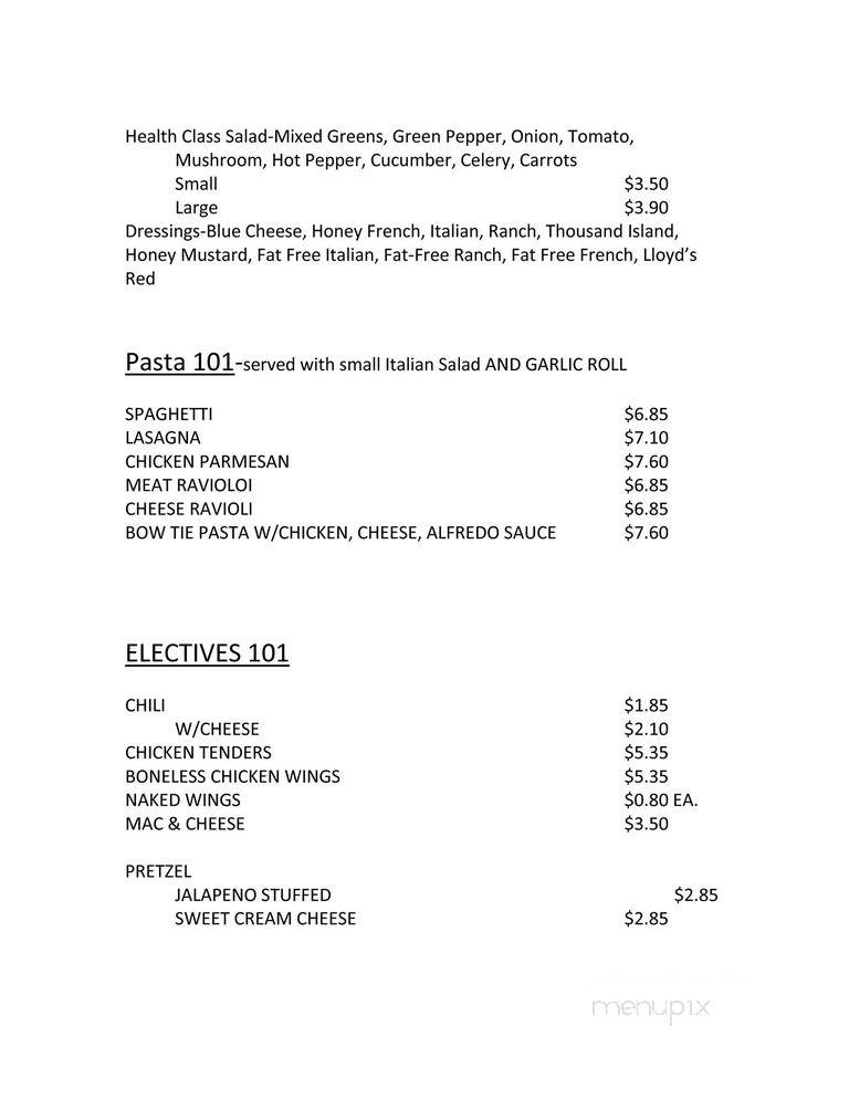 Lloyd's Schoolhouse Pizza - Mount Orab, OH menu_pic