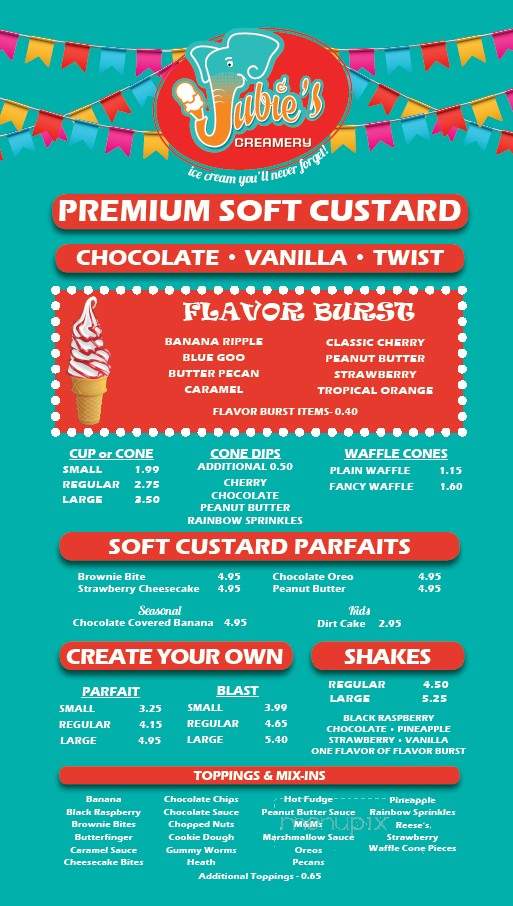 Jubie's Creamery - Fairborn, OH menu_pic