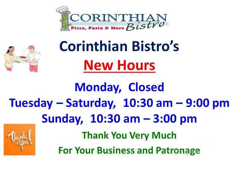Corinthian Bistro - Johnson City, TN menu_pic