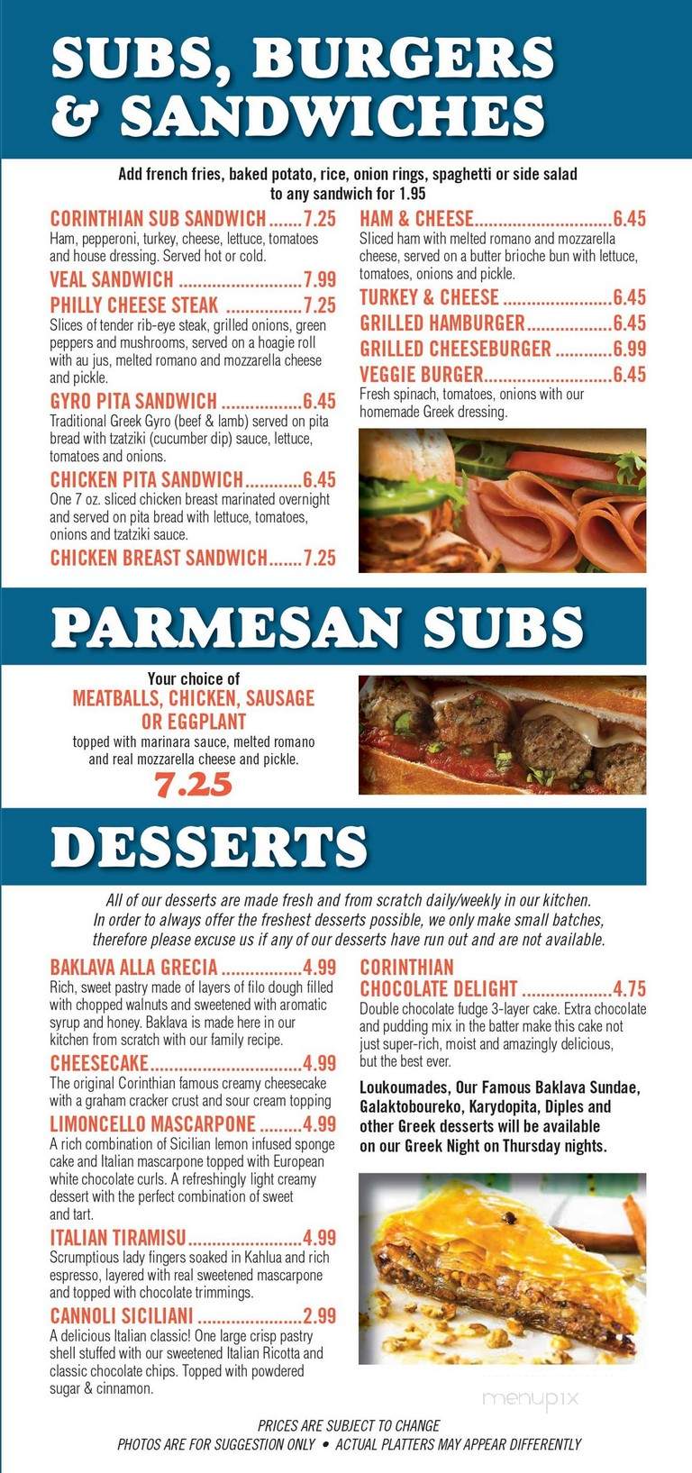 Corinthian Bistro - Johnson City, TN menu_pic