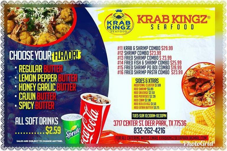 Krab kingz menu deals