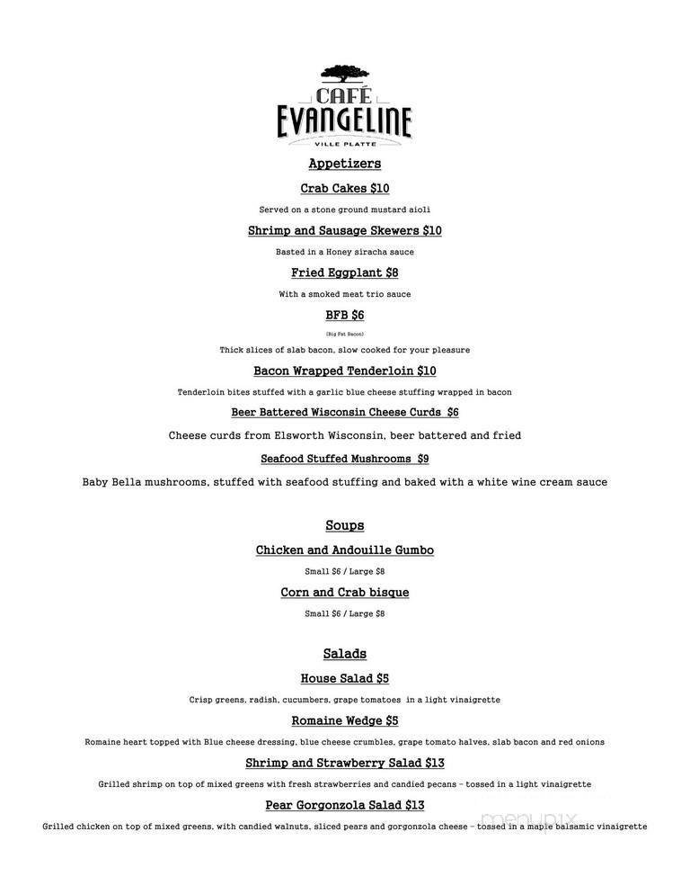 Cafe Evangeline - Ville Platte, LA menu_pic