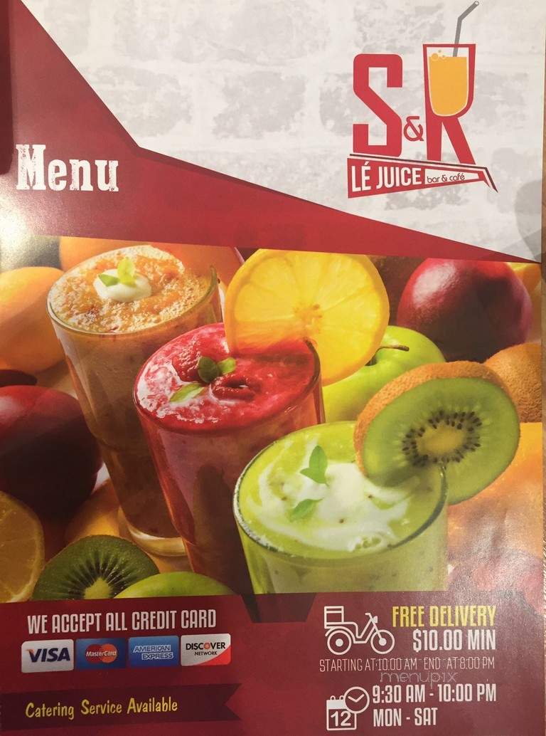 S&R Le Juice Bar & Cafe - Bronx, NY menu_pic