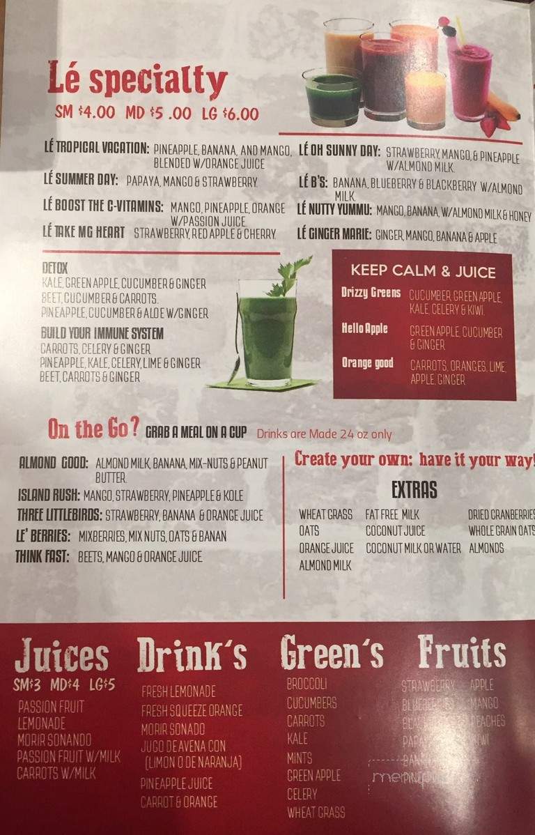 S&R Le Juice Bar & Cafe - Bronx, NY menu_pic