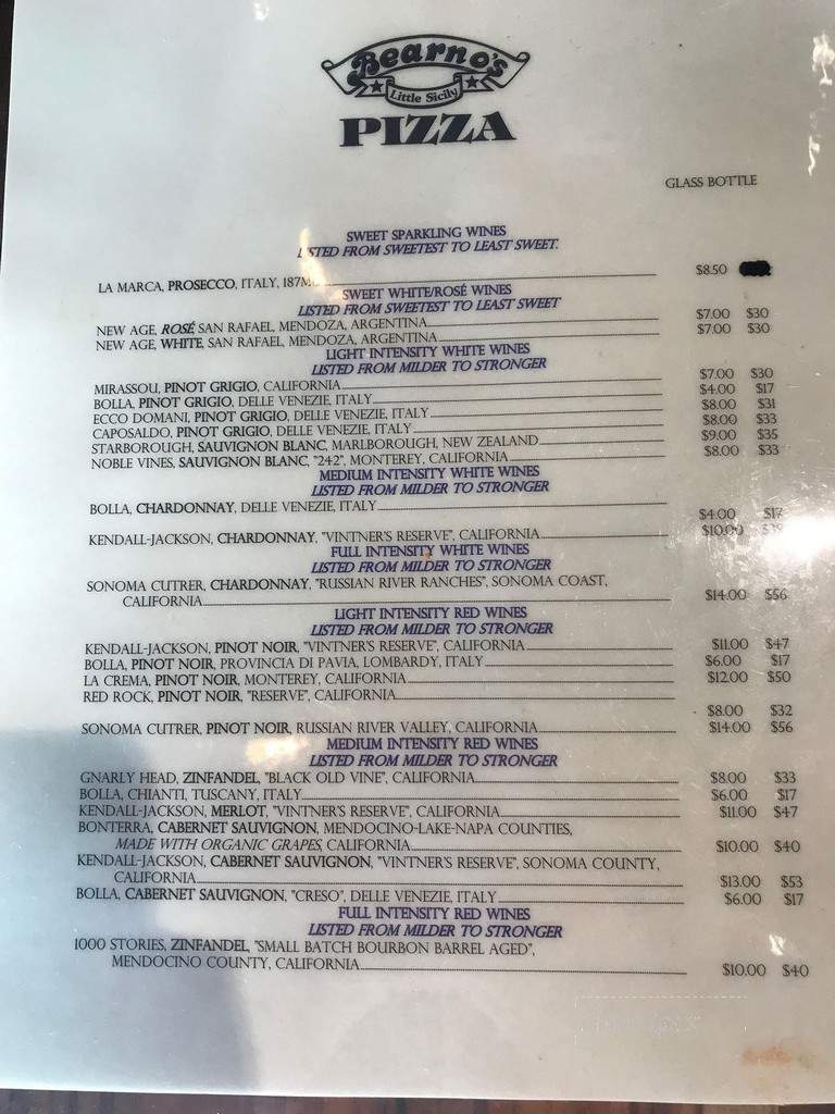 Bearno's 502 - Louisville, KY menu_pic