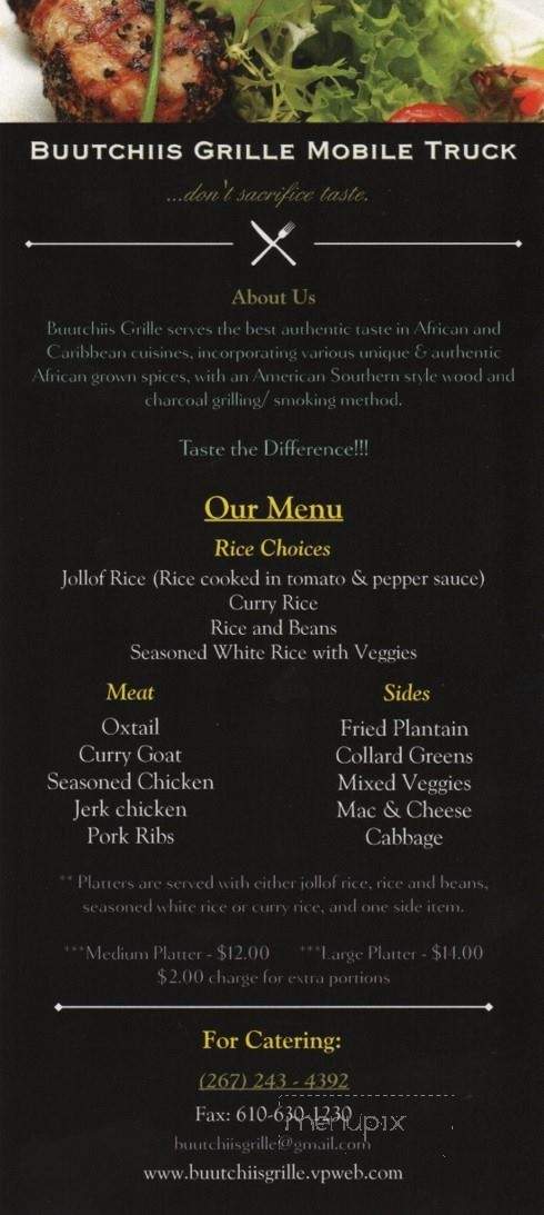 Buutchiis Grille - Ambler, PA menu_pic