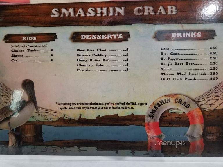 Smashin Crab - San Antonio, TX menu_pic