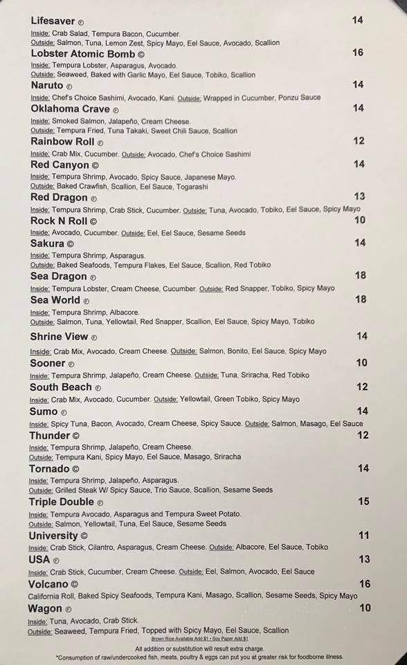 Kyoto Sushi Bar & Asian Bistro - Edmond, OK menu_pic