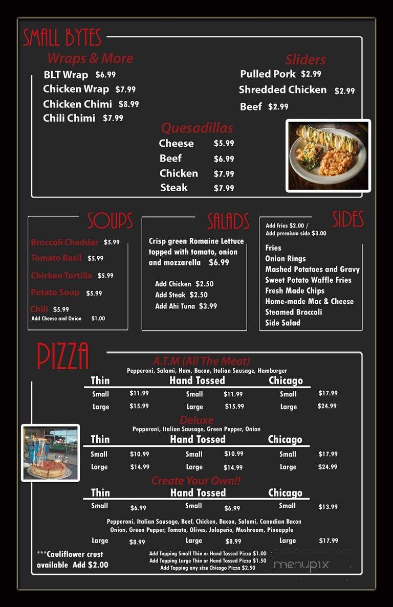 Bucket List Restaurant and Bar - Branson, MO menu_pic