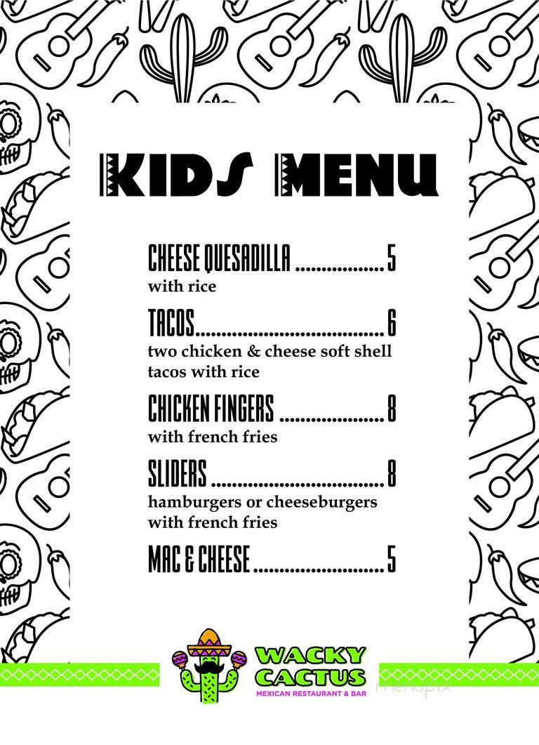 Wacky Cactus - Poughkeepsie, NY menu_pic