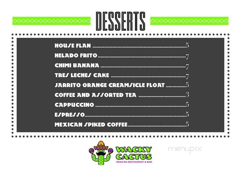 Wacky Cactus - Poughkeepsie, NY menu_pic