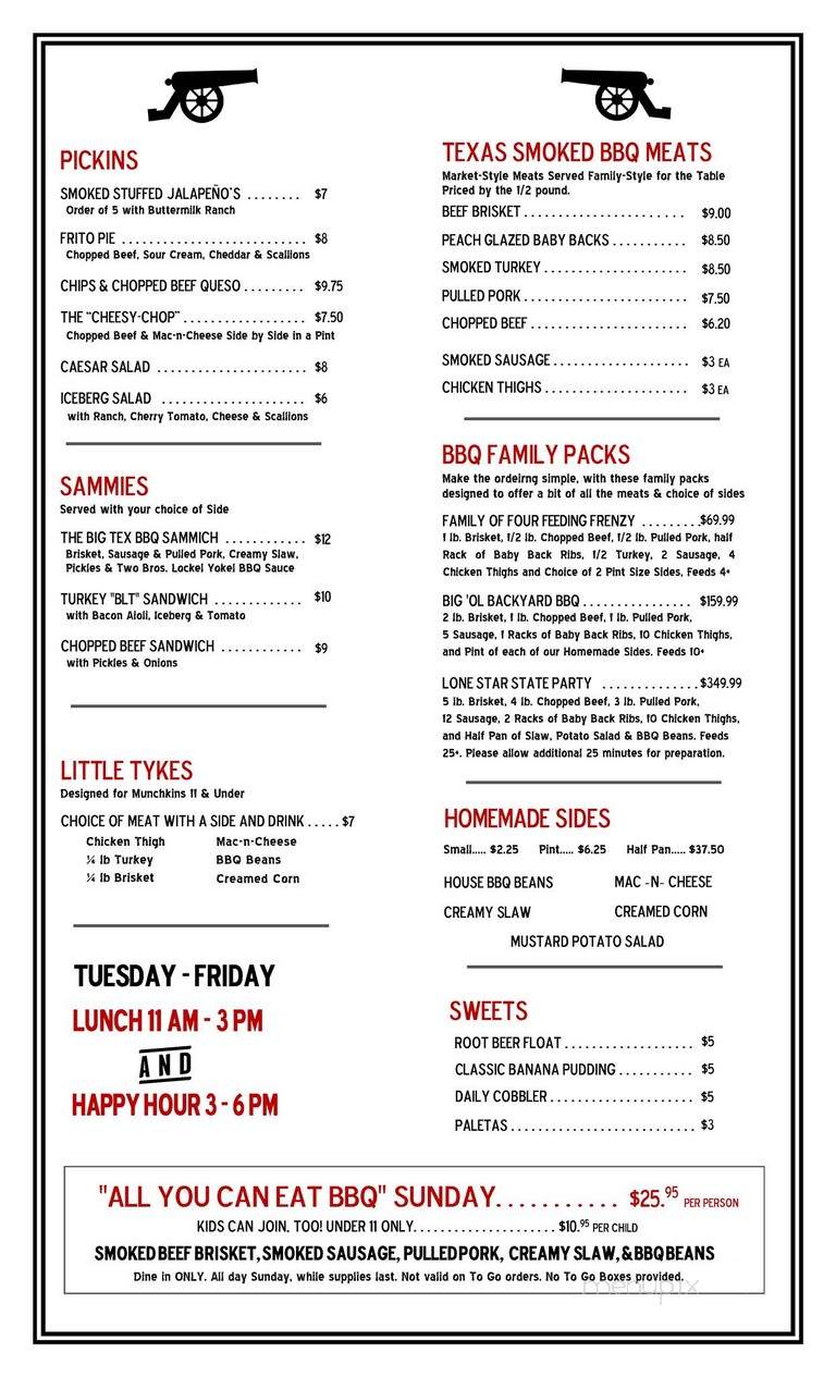 Alamo BBQ Co - San Antonio, TX menu_pic