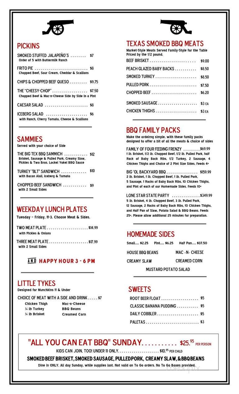 Alamo BBQ Co - San Antonio, TX menu_pic