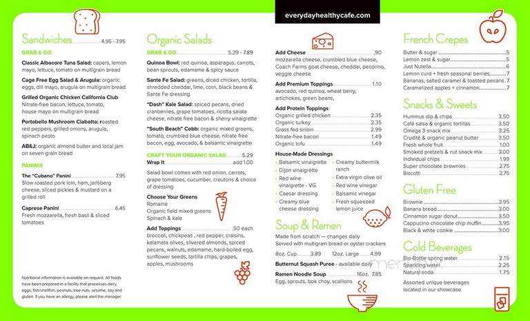 Everyday Healthy Cafe - White Plains, NY menu_pic