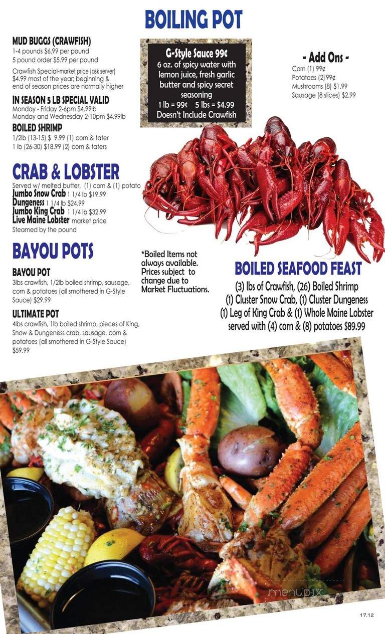 Blue Bayou Cafe - Houston, TX menu_pic