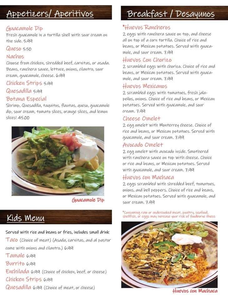 Rancho Nuevo Mexican Restaurant - Wichita, KS menu_pic