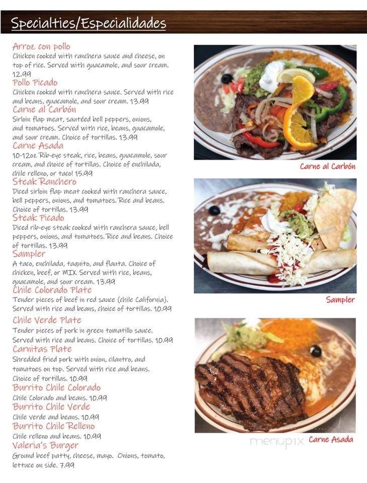 Rancho Nuevo Mexican Restaurant - Wichita, KS menu_pic
