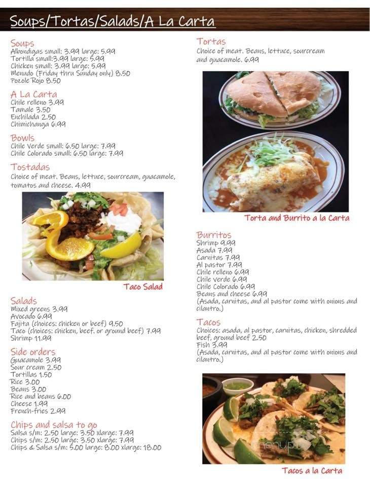 Rancho Nuevo Mexican Restaurant - Wichita, KS menu_pic