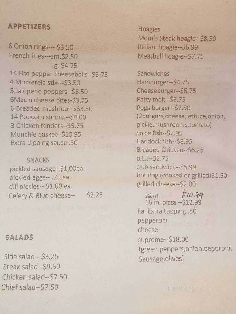 Mom N Pop's Cafe - Markleysburg, PA menu_pic