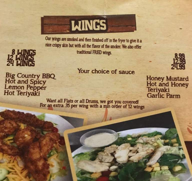 Big Country Tavern - Chesterfield, SC menu_pic