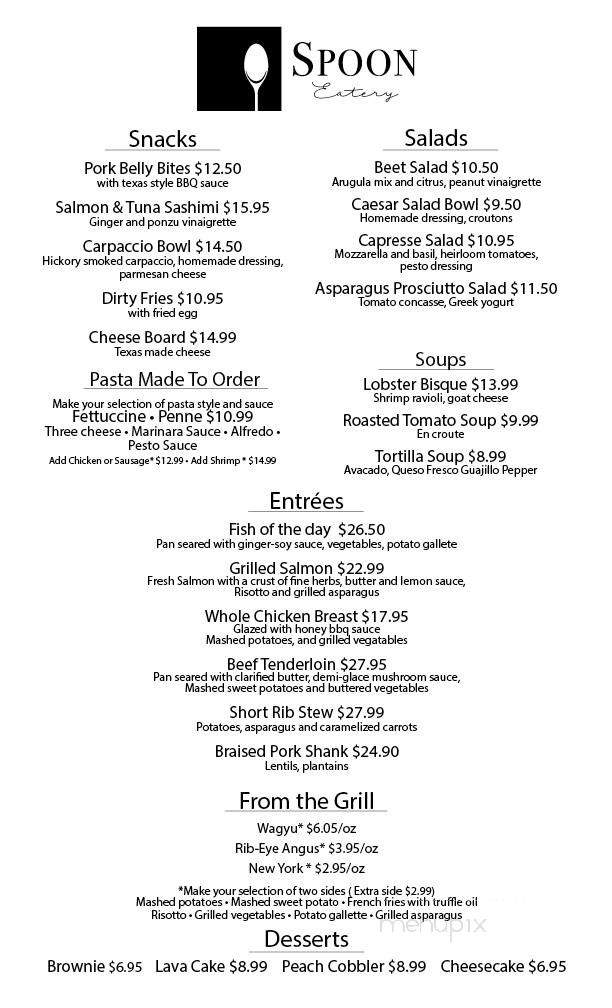 Spoon Eatery - San Antonio, TX menu_pic