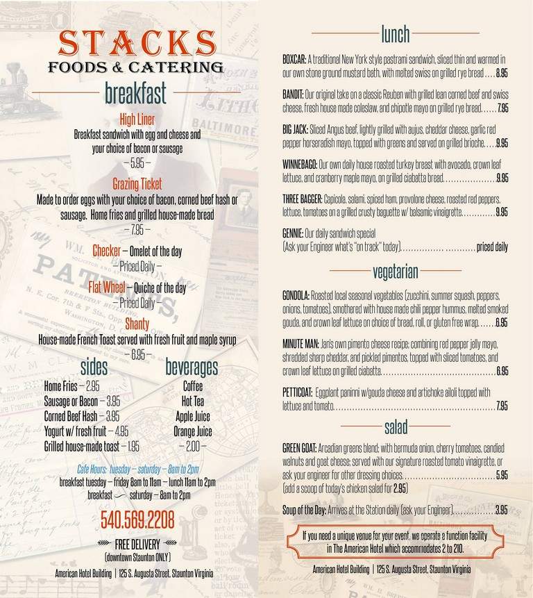 Stacks Foods & Catering - Staunton, VA menu_pic