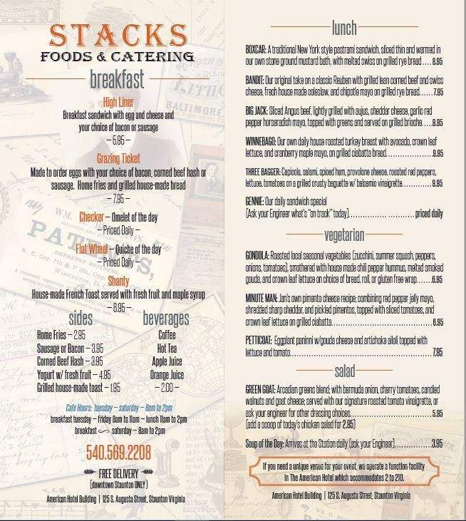 Stacks Foods & Catering - Staunton, VA menu_pic