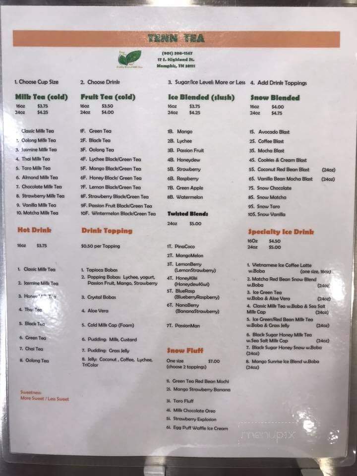 Tenn Tea - Memphis, TN menu_pic