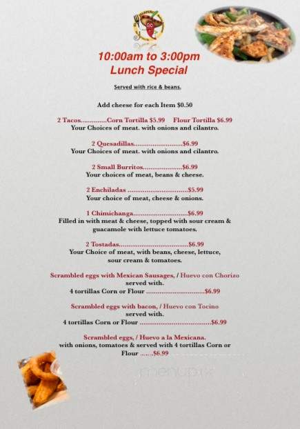 El Jalapeno Mexican Restaurant & Taqueria - Allen Park, MI menu_pic