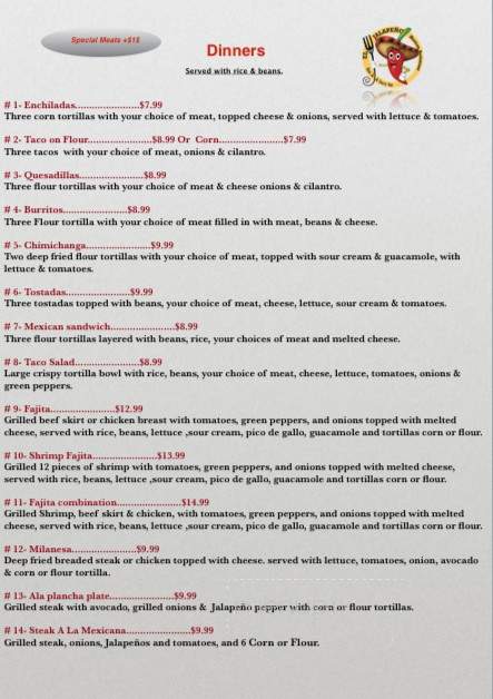 El Jalapeno Mexican Restaurant & Taqueria - Allen Park, MI menu_pic