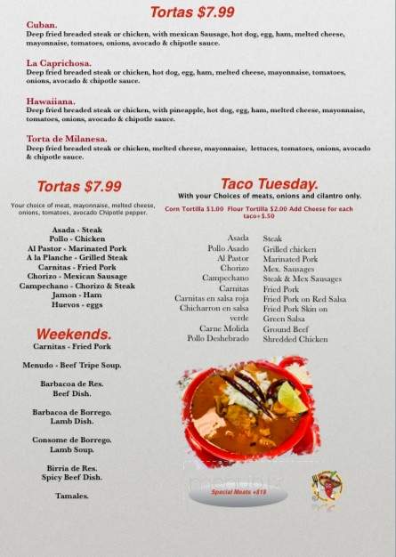 El Jalapeno Mexican Restaurant & Taqueria - Allen Park, MI menu_pic