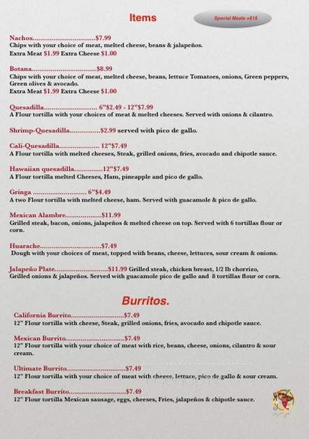 El Jalapeno Mexican Restaurant & Taqueria - Allen Park, MI menu_pic