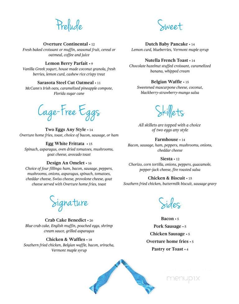 Overture Restaurant - Sarasota, FL menu_pic