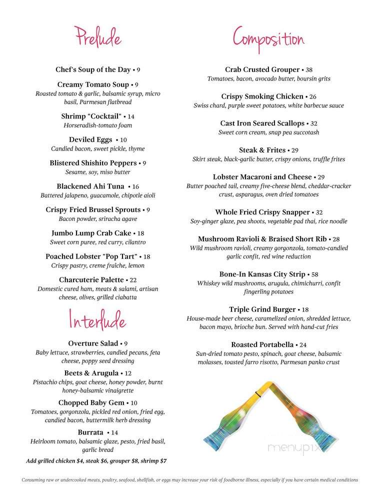 Overture Restaurant - Sarasota, FL menu_pic