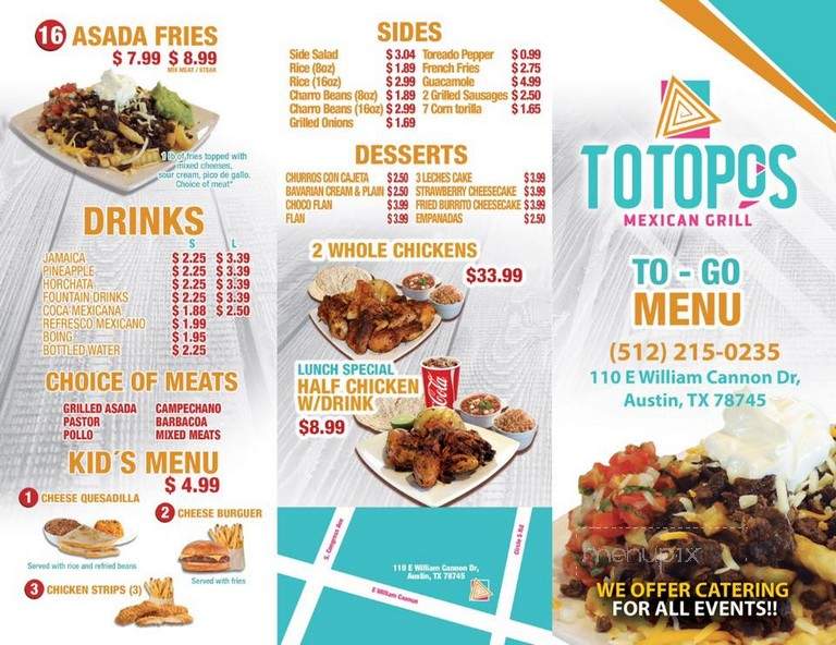 Totopos Mexican Grill - Austin, TX menu_pic
