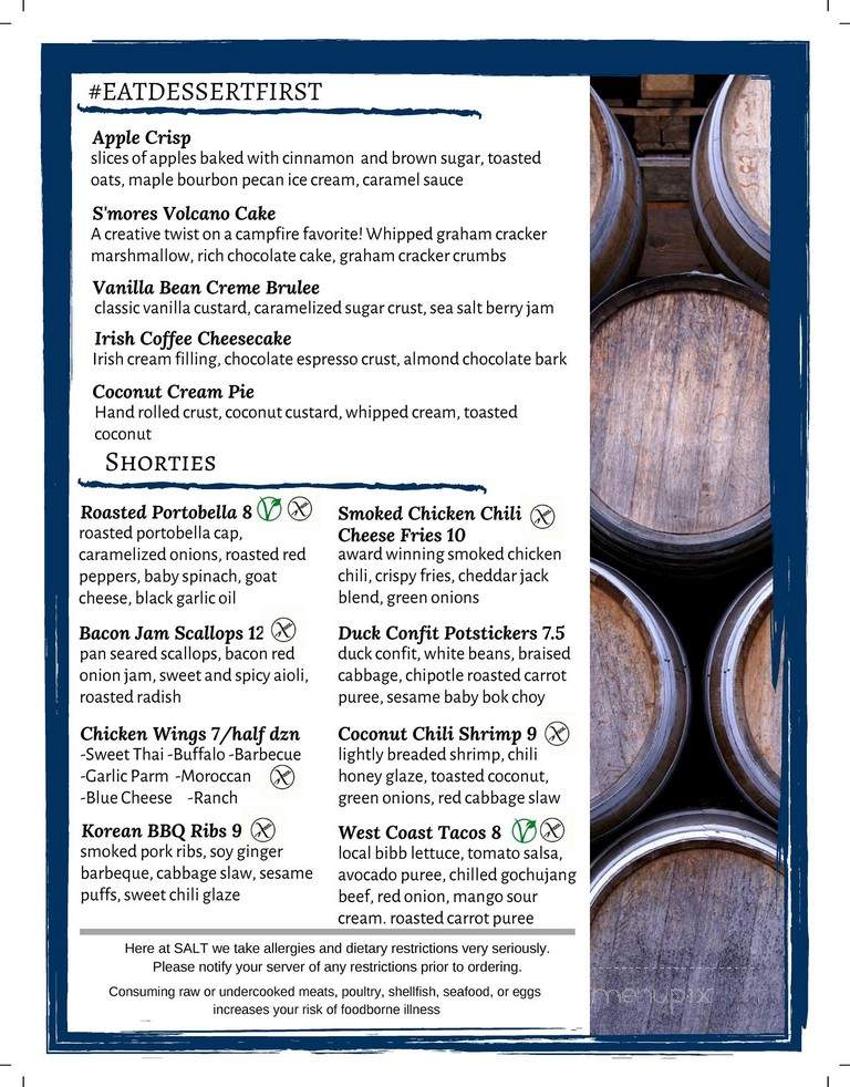 Salt American Bistro and Wine Bar - Broadalbin, NY menu_pic