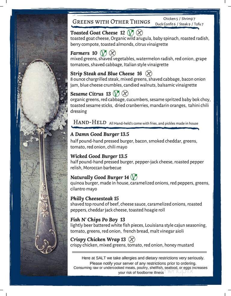 Salt American Bistro and Wine Bar - Broadalbin, NY menu_pic
