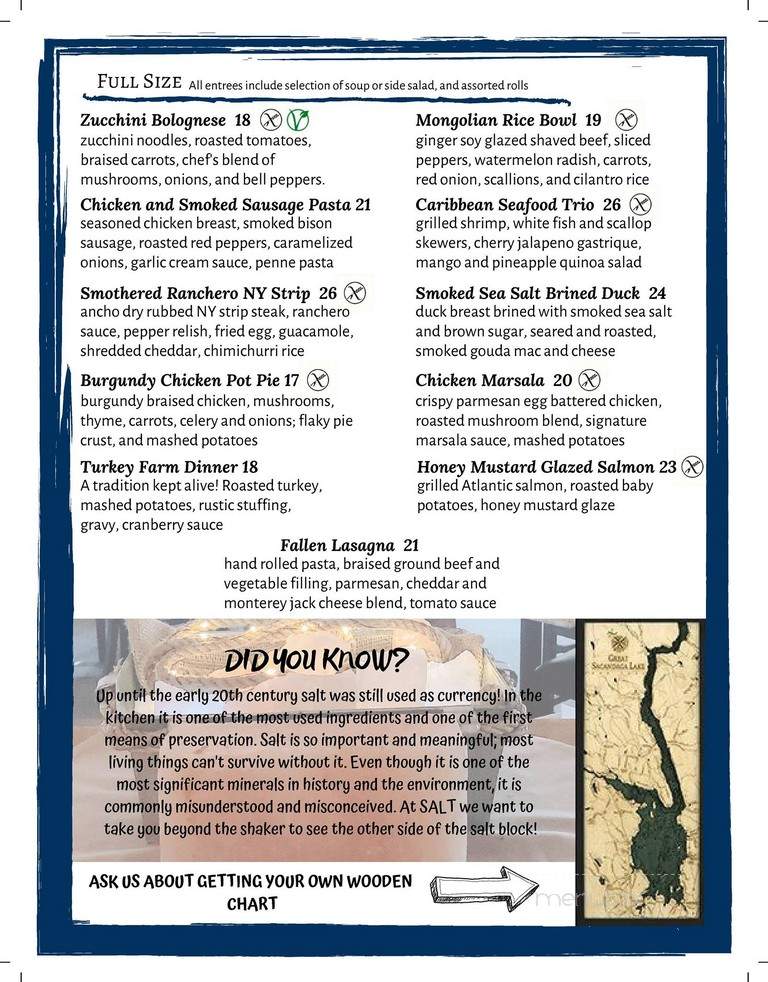 Salt American Bistro and Wine Bar - Broadalbin, NY menu_pic