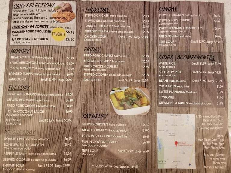 Rincon del Sabor - DeLand, FL menu_pic