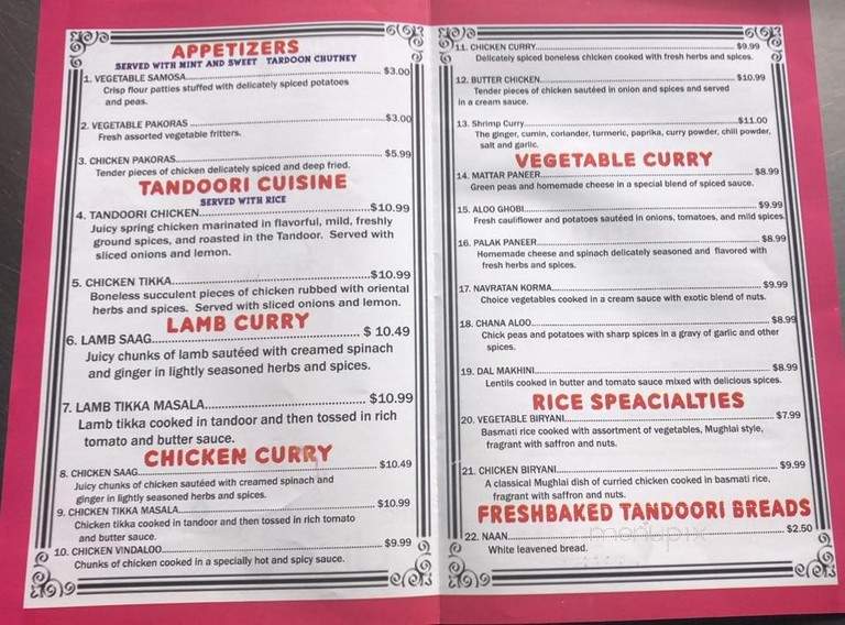 Little India - Salem, OR menu_pic