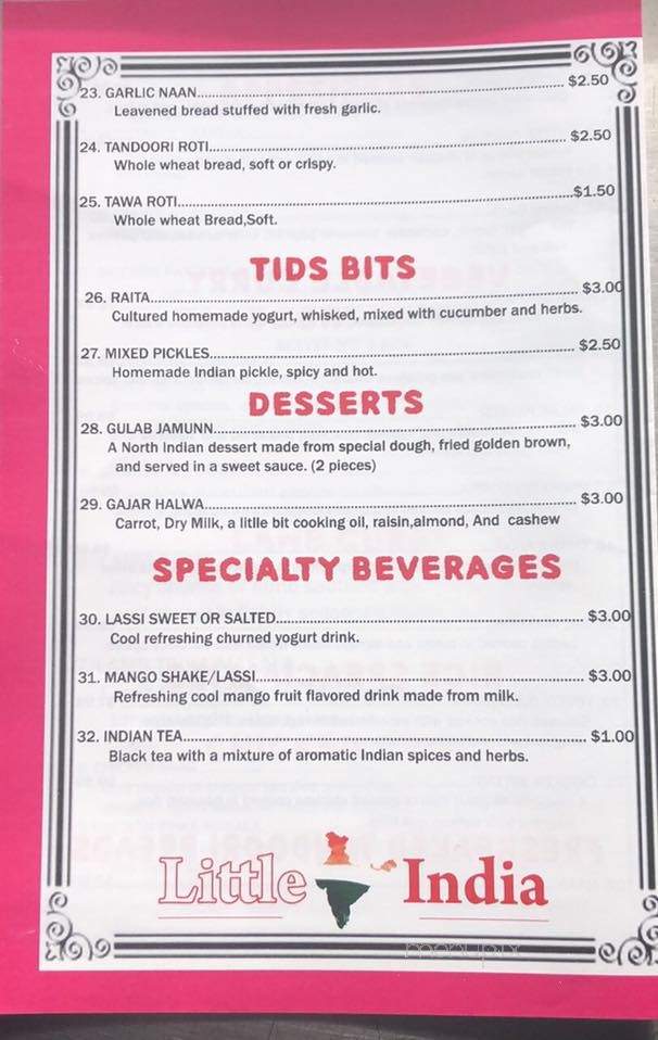 Little India - Salem, OR menu_pic