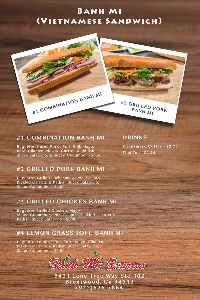 Banh Mi Express - Brentwood, CA menu_pic