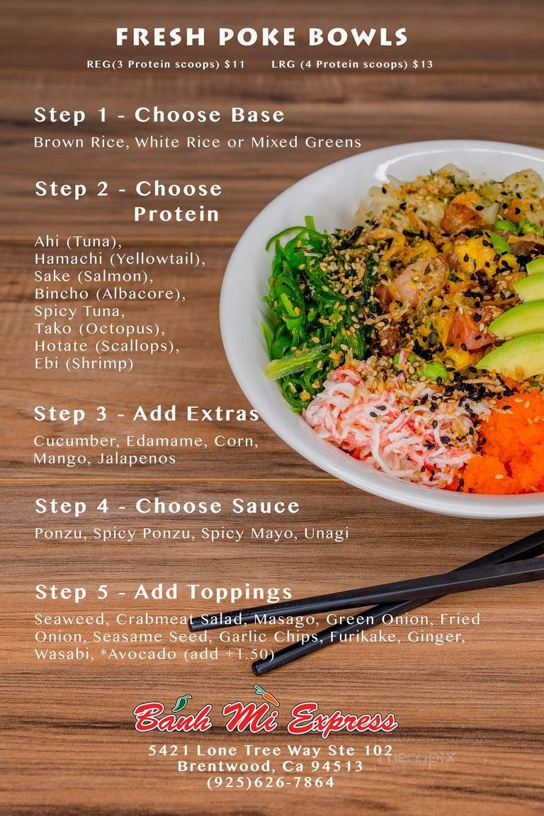 Banh Mi Express - Brentwood, CA menu_pic