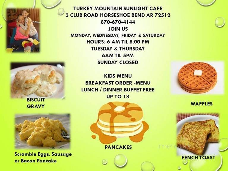 Sunlight Cafe - Horseshoe Bend, AR menu_pic
