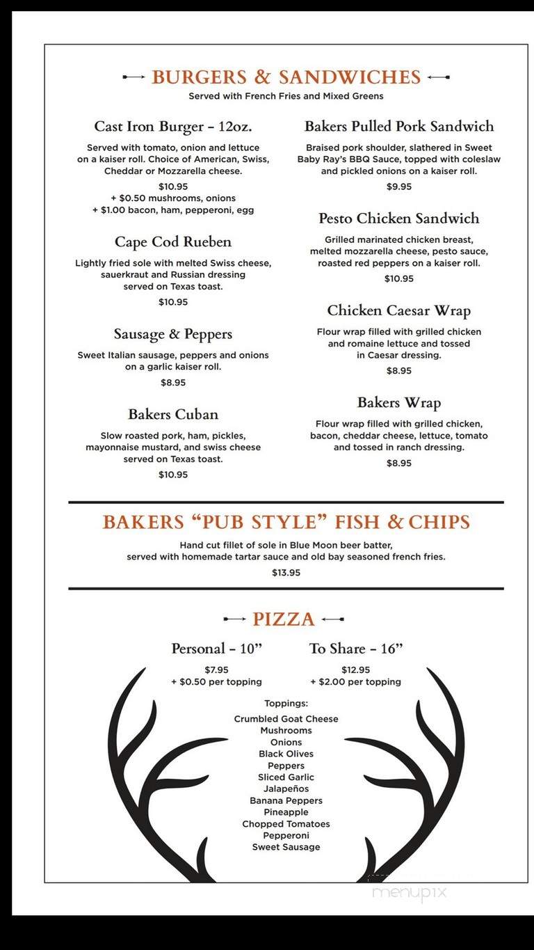 Back To Bakers - Barryville, NY menu_pic