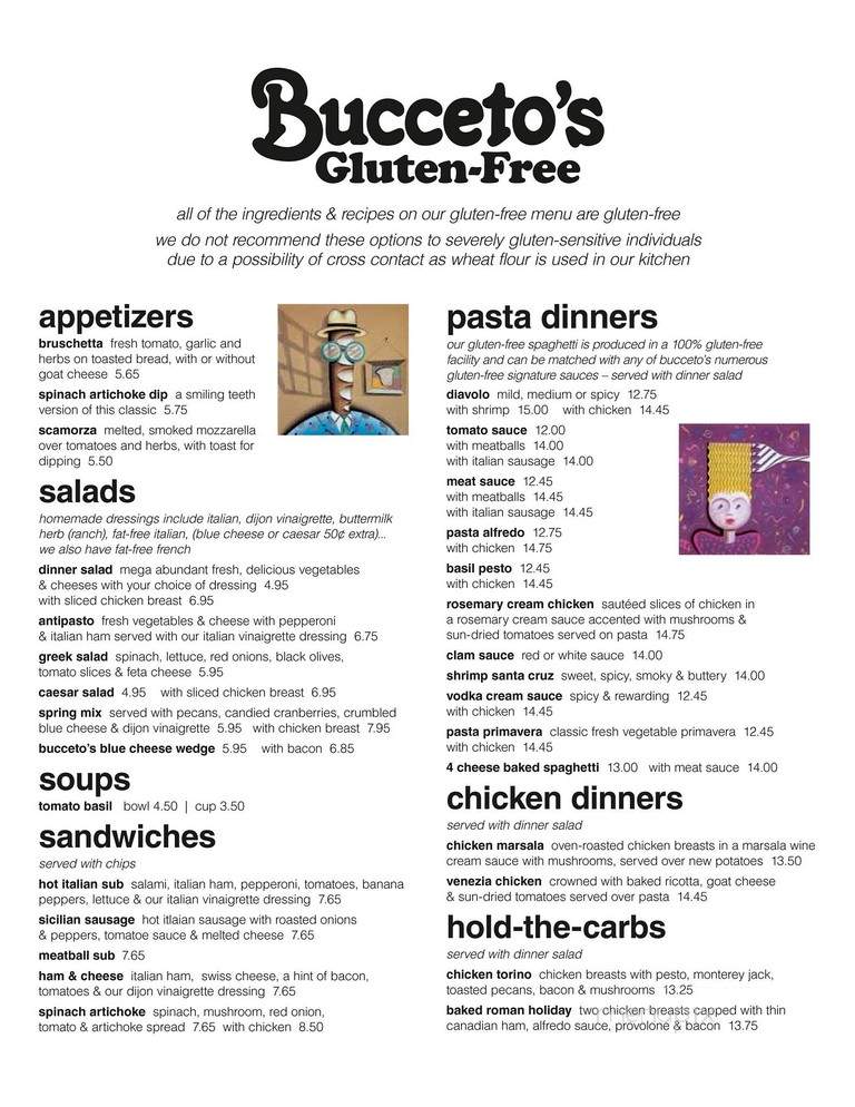 Bucceto's Pizza & Pasta - Columbus, IN menu_pic