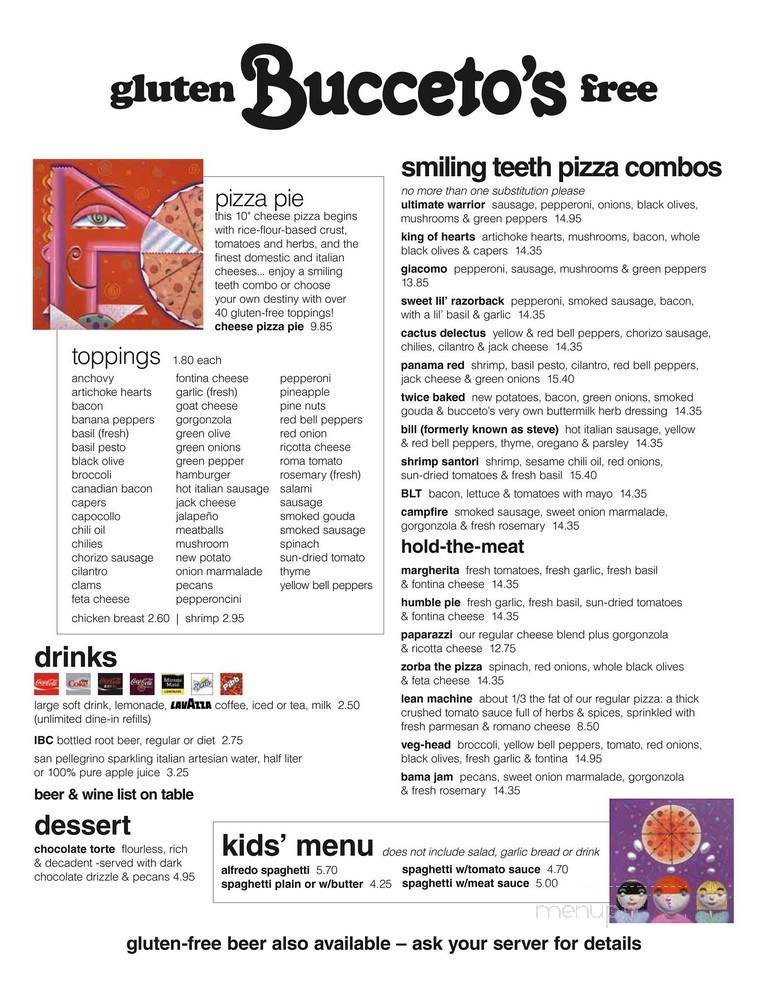Bucceto's Pizza & Pasta - Columbus, IN menu_pic