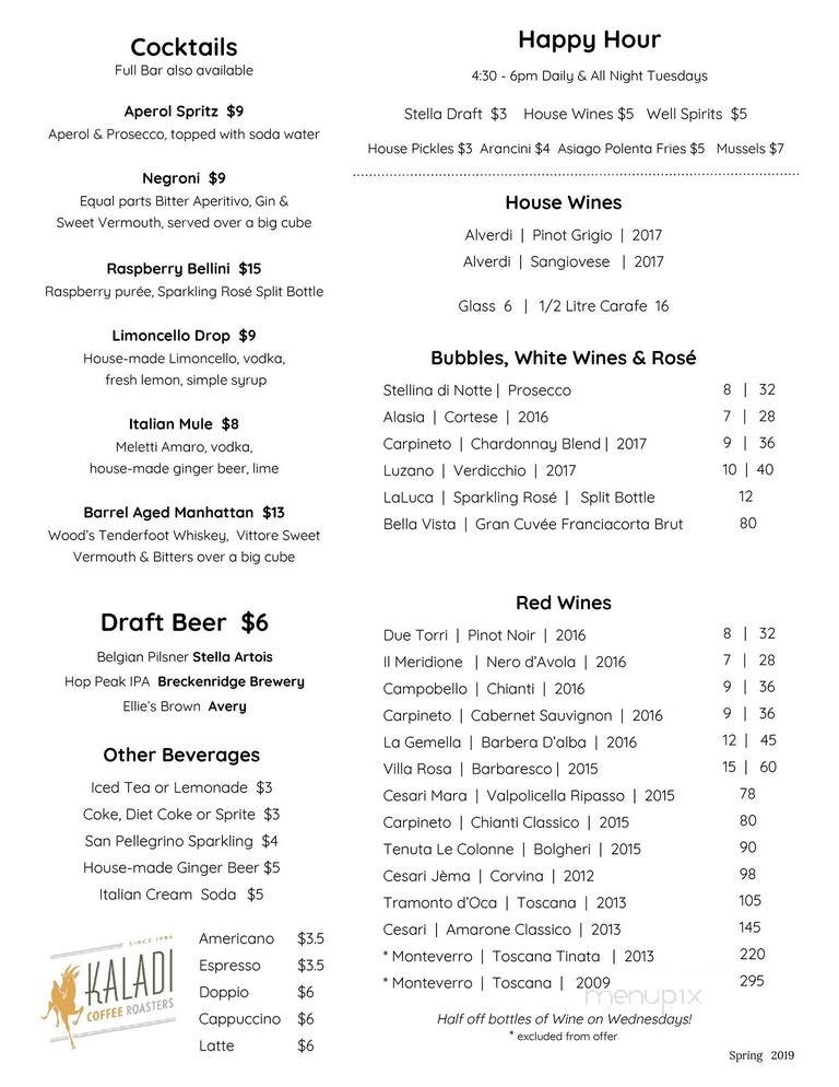 Bettola Bistro - Denver, CO menu_pic