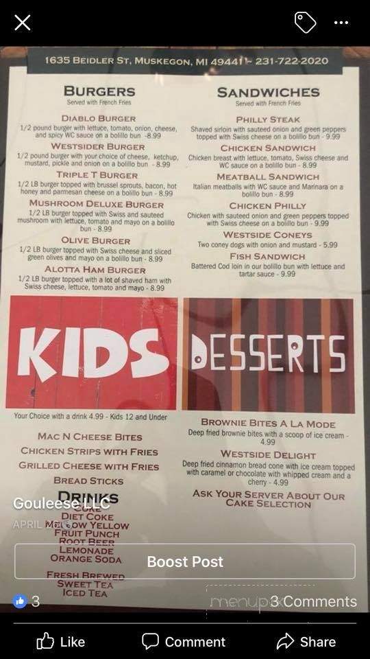 Gouleese - Muskegon, MI menu_pic