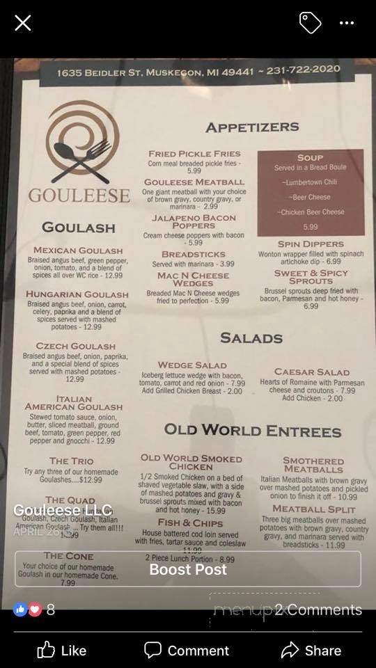 Gouleese - Muskegon, MI menu_pic
